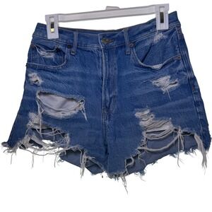 American Eagle Outfitters Boyfriend High Rise Denim Shorts Size 6 Distressed